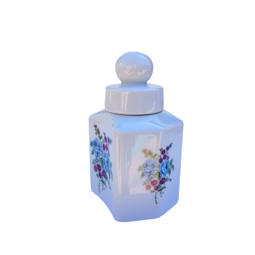 Elizabeth Arden Pink Blue Flower Lidded Pot
