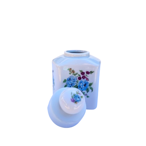 Elizabeth Arden Pink Blue Flower Lidded Pot
