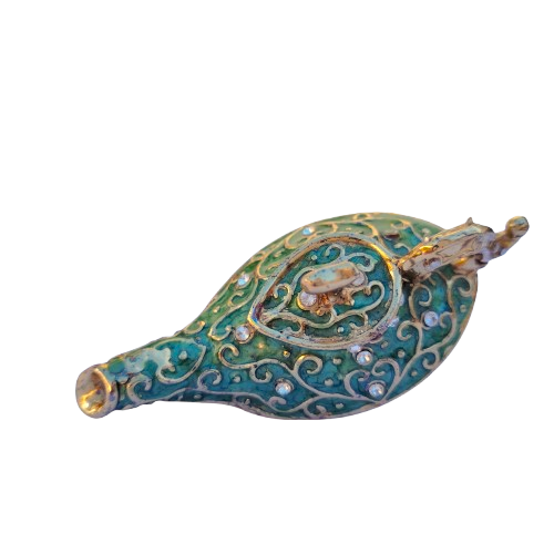 Mini Aladdin Magic Genie Light Lamp Pot Hinged Jewelry Box