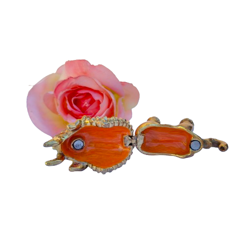 Mini Indian Elephant enamel Pot Hinged Jewelry Box