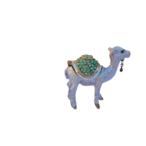 Mini camel Enamel Pot Hinged Jewelry Box
