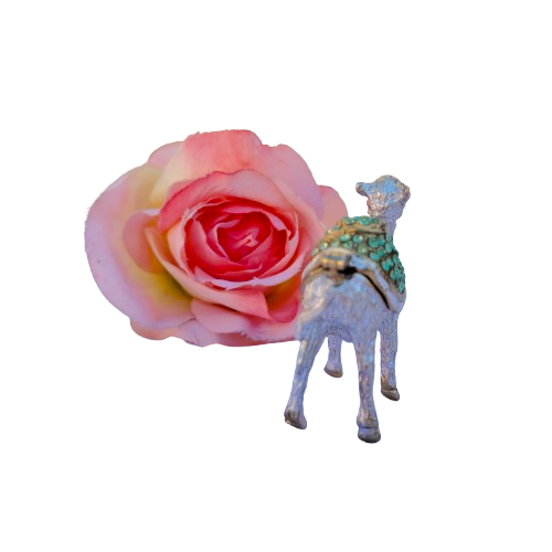 Mini camel Enamel Pot Hinged Jewelry Box