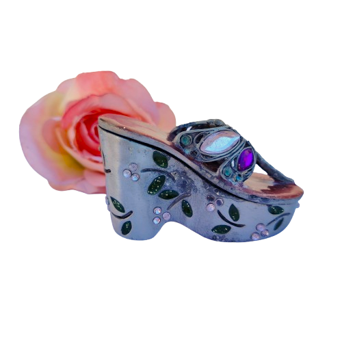 Mini Shoe Enamel Pot Hinged Jewelry Box
