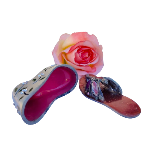 Mini Shoe Enamel Pot Hinged Jewelry Box