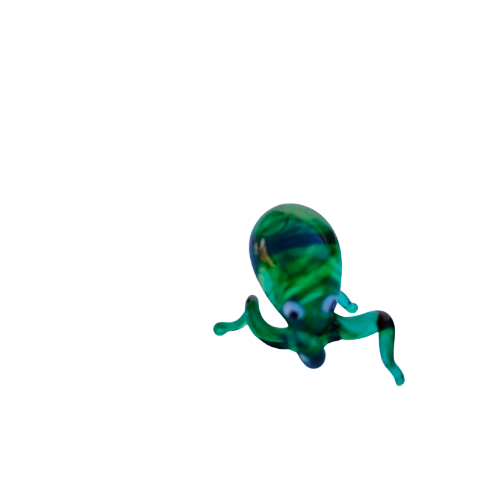 Murano glass green Octopus Family