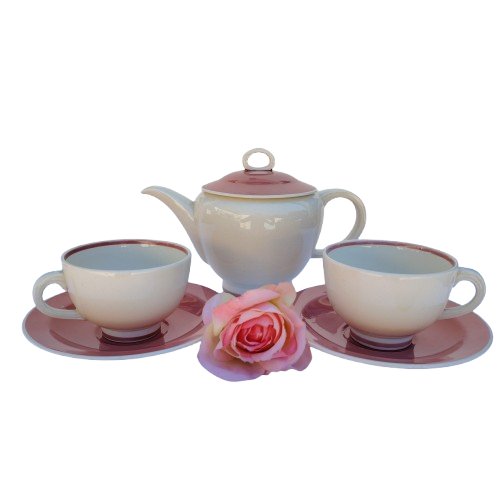 Susie Cooper Pink Tea for Two Tea Set