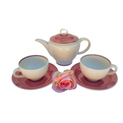 Susie Cooper Pink Tea for Two Tea Set