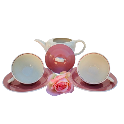 Susie Cooper Pink Tea for Two Tea Set