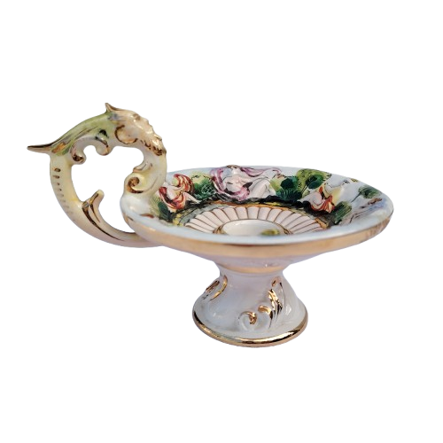 Capodimonte Handmade Hand painted Fabulous candle holder Italy