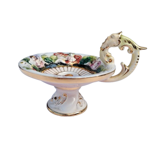 Capodimonte Handmade Hand painted Fabulous candle holder Italy