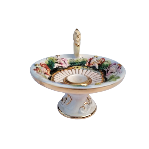 Capodimonte Handmade Hand painted Fabulous candle holder Italy