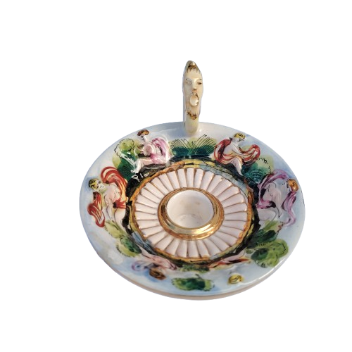 Capodimonte Handmade Hand painted Fabulous candle holder Italy