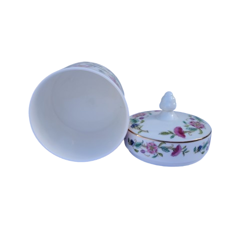 MINTON HADDON HALL Candy Box Lidded Jar Gold Trim
