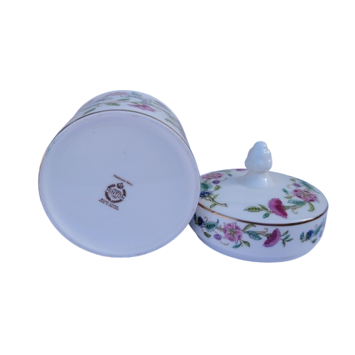 MINTON HADDON HALL Candy Box Lidded Jar Gold Trim