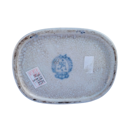 Wong Lee WL 1895 Blue and White lidded dish craquelure wares