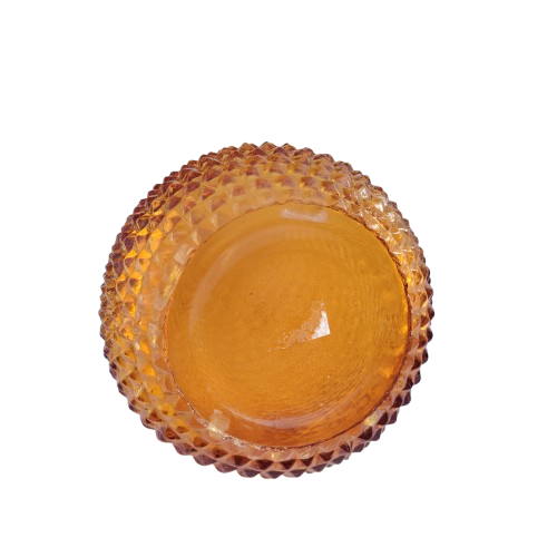 Mid century Italian Empoli `Genie` amber pressed glass decanter 1960s,