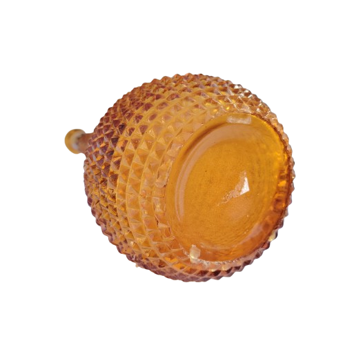 Mid century Italian Empoli `Genie` amber pressed glass decanter 1960s,