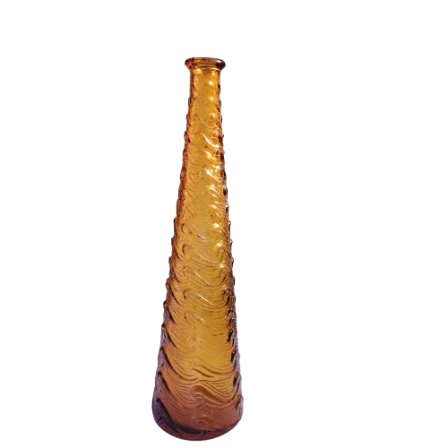 Empoli Italian Vintage Amber Swirl Glass Decanter Genie Bottle