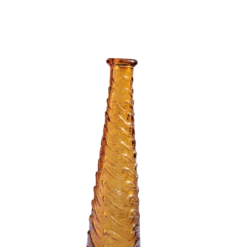 Empoli Italian Vintage Amber Swirl Glass Decanter Genie Bottle