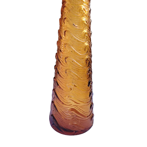 Empoli Italian Vintage Amber Swirl Glass Decanter Genie Bottle