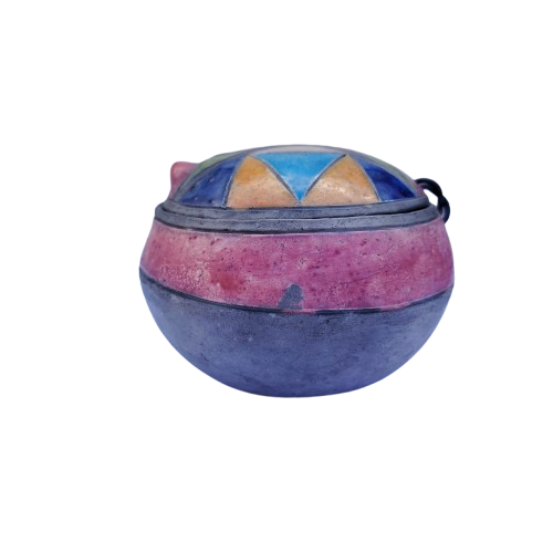 Large Raku Pottery Trinket Box