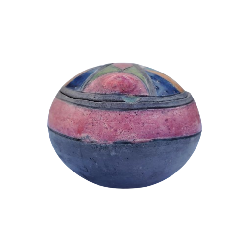 Large Raku Pottery Trinket Box