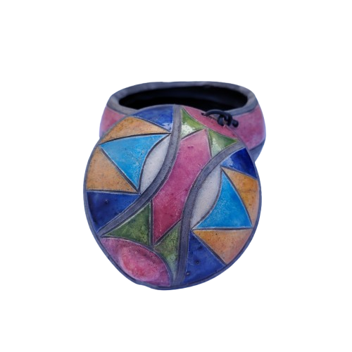 Large Raku Pottery Trinket Box