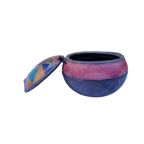 Large Raku Pottery Trinket Box