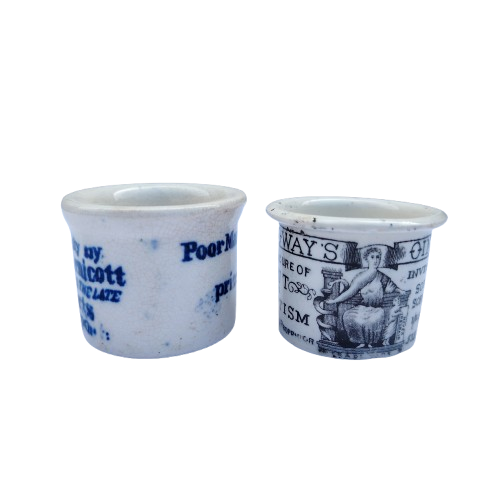 Two 19th century Staffordshire ointment pots
