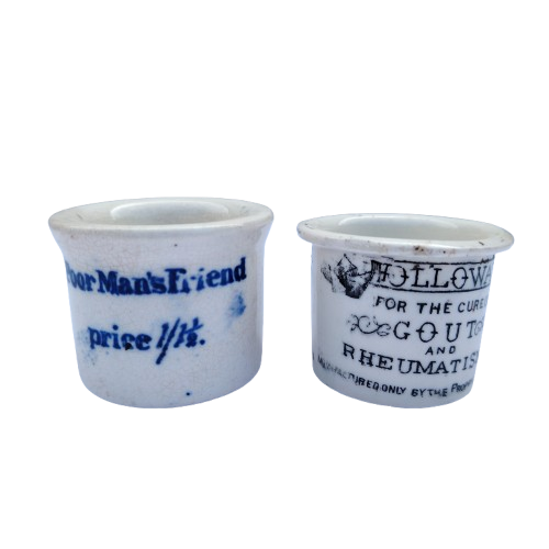 Two 19th century Staffordshire ointment pots