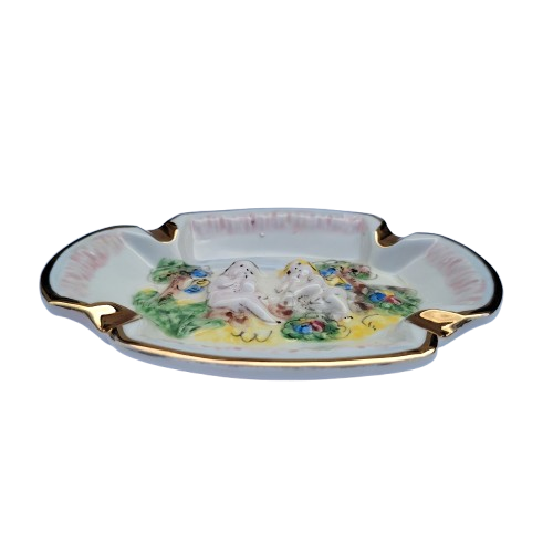 Fabulous Capodimonte Handmade Hand painted Dish Italy