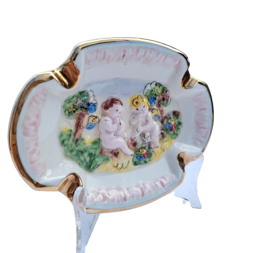 Fabulous Capodimonte Handmade Hand painted Dish Italy