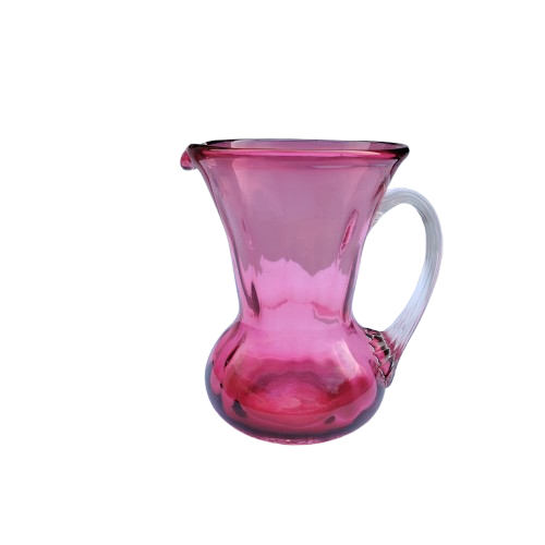 Beautiful Hand Blown Cranberry Art Glass Pitcher