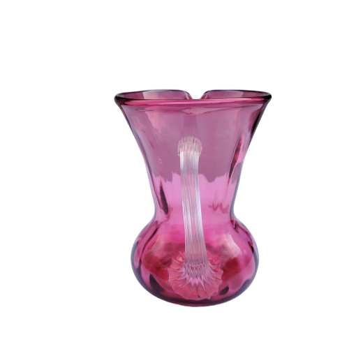 Beautiful Hand Blown Cranberry Art Glass Pitcher