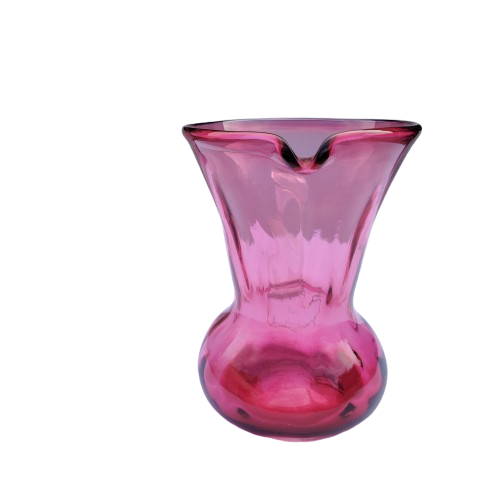 Beautiful Hand Blown Cranberry Art Glass Pitcher