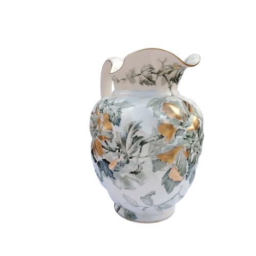 Large Antique Staffordshire Porcelain Jug Water Pitcher