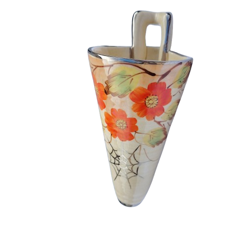 Art Deco Arthur Wood Orange flowers wall flower pocket