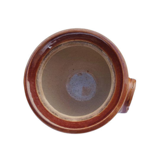 Vintage Large Brown Glazed Stone wear Pottery Pot