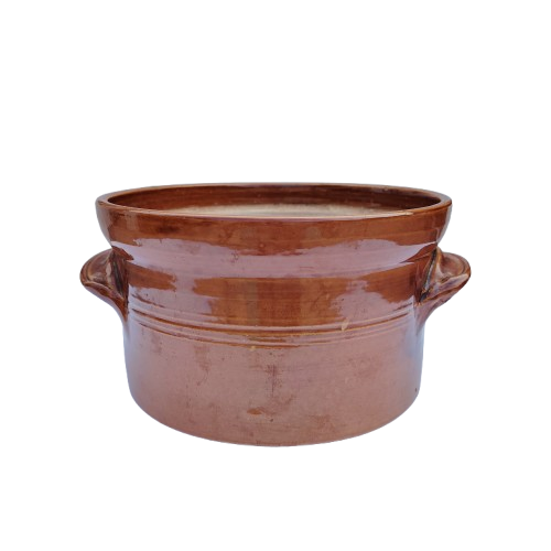 Vintage Large Brown Glazed Stone wear Pottery Pot