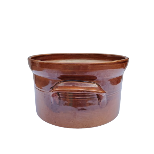 Vintage Large Brown Glazed Stone wear Pottery Pot