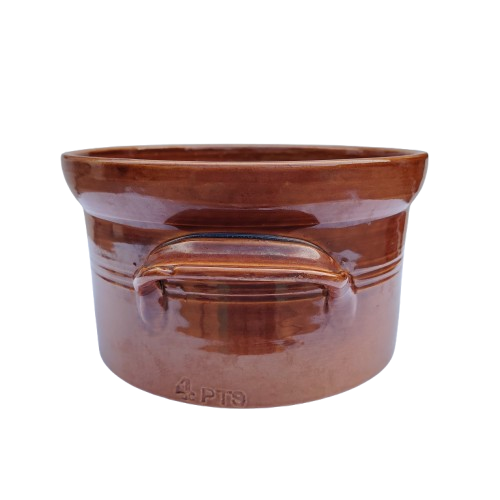Vintage Large Brown Glazed Stone wear Pottery Pot