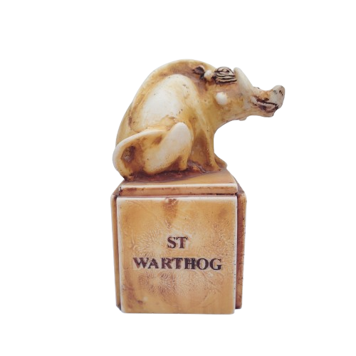 St Warthog Kurt Lossgott Werthog sculpture paperweight