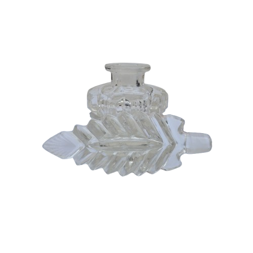 Vintage Art Deco Cut Crystal Perfume Scent Dresser Bottle  c. 1940