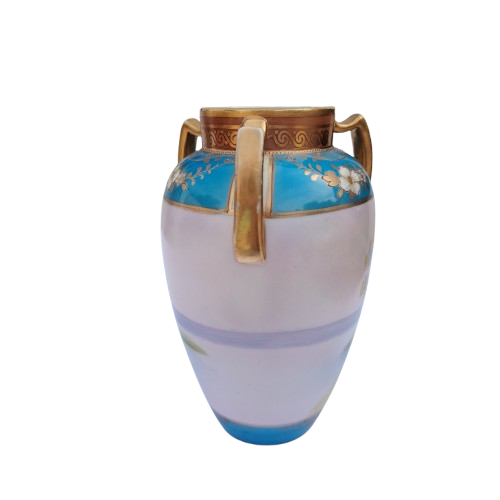 Noritake Two Handled Japanese Porcelain Hand-Painted Vase