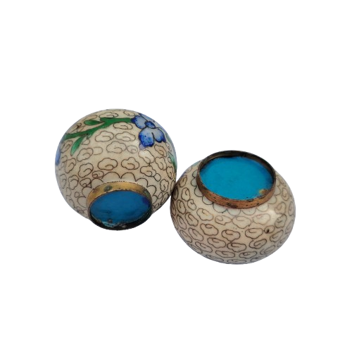 Beautiful vintage Chinese cloisonne cruet set, dating from the 1950s