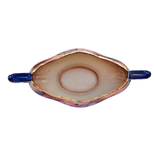 H & K Tunstall Anemone Pattern Large Two-Handled Centerpiece Bowl