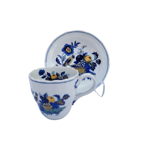 Spode Demitasse Cup and Saucer White with blue bird
