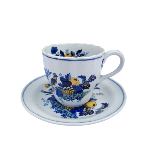 Spode Demitasse Cup and Saucer White with blue bird