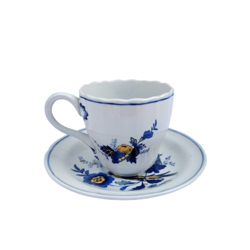 Spode Demitasse Cup and Saucer White with blue bird