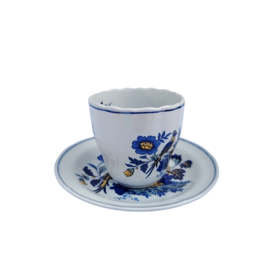 Spode Demitasse Cup and Saucer White with blue bird